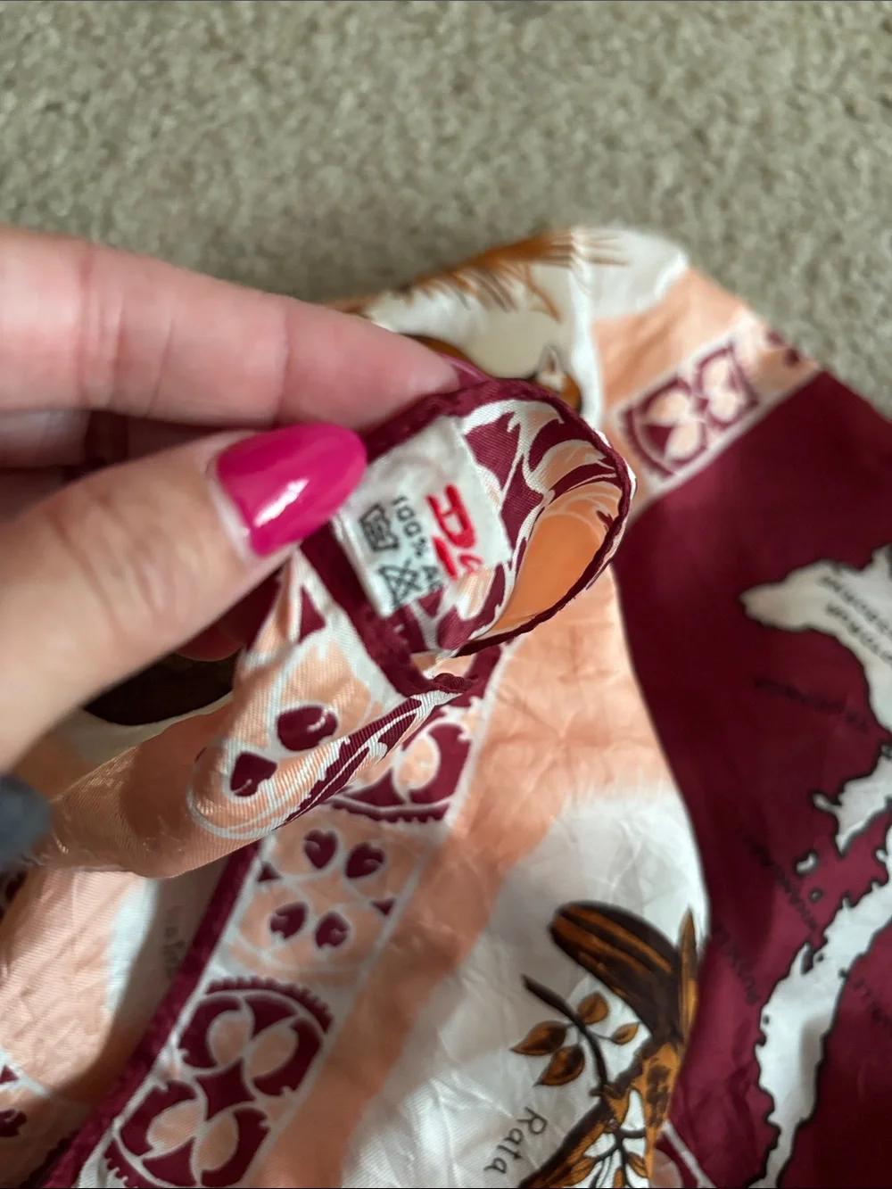 Vintage New Zealand Themed Decorative Scarf